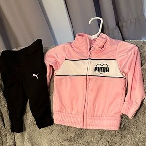 Baby girl’s pink Puma tracksuit